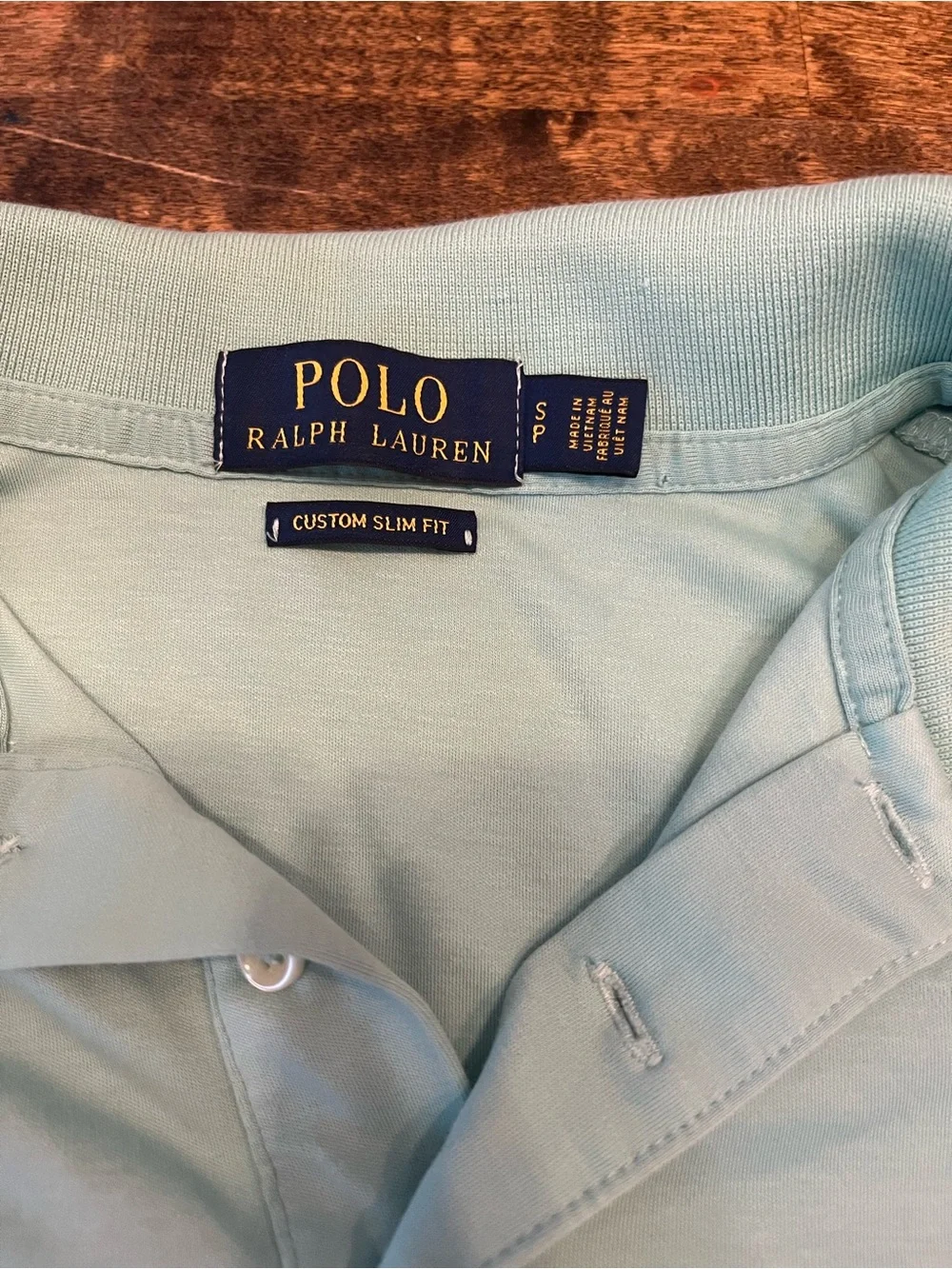 Ralph Lauren Light Blue Polo Shirt with Embroidered Pony. Custom slim fit